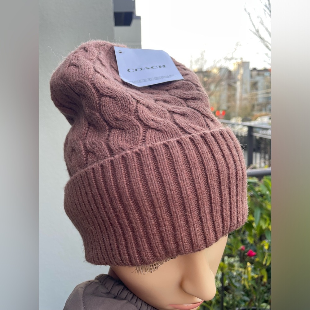 Coach Dark Camel Knit Beanie - Picture 9 of 15